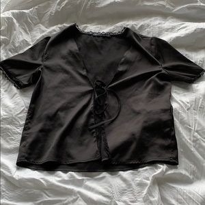 Brandy Melville Silk Tie Top
